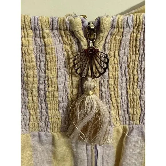 Lilly Pulitzer Dress 8 Multicolor Linen Striped Maxi Sundress Resort Vacation - Picture 9 of 11